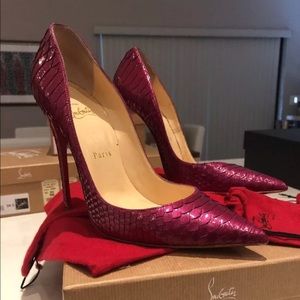 So Kate Christian Louboutin Python Crystal Lame